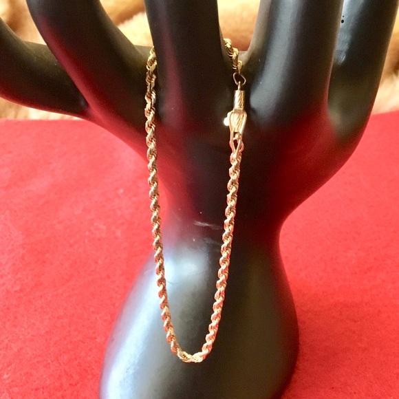 💫14k YELLOW GOLD BEAUTIFUL SIGNED ROPE BRACELET - 3.6 GRAMS - Picture 7 of 9